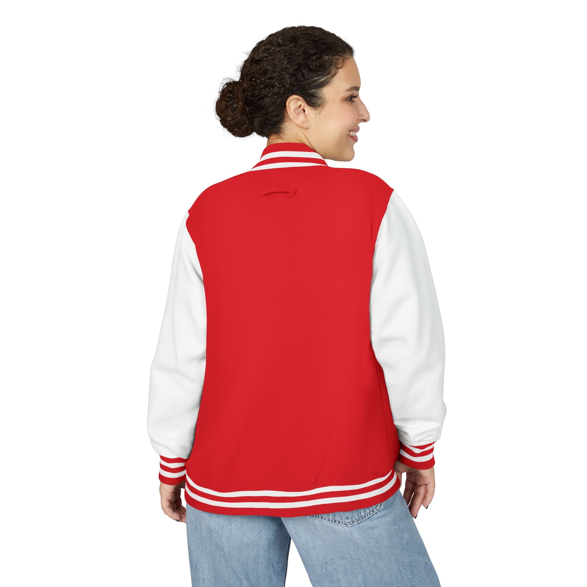 Letterman Jacket - Personalized 'Auvélie' Red & White Varsity Style