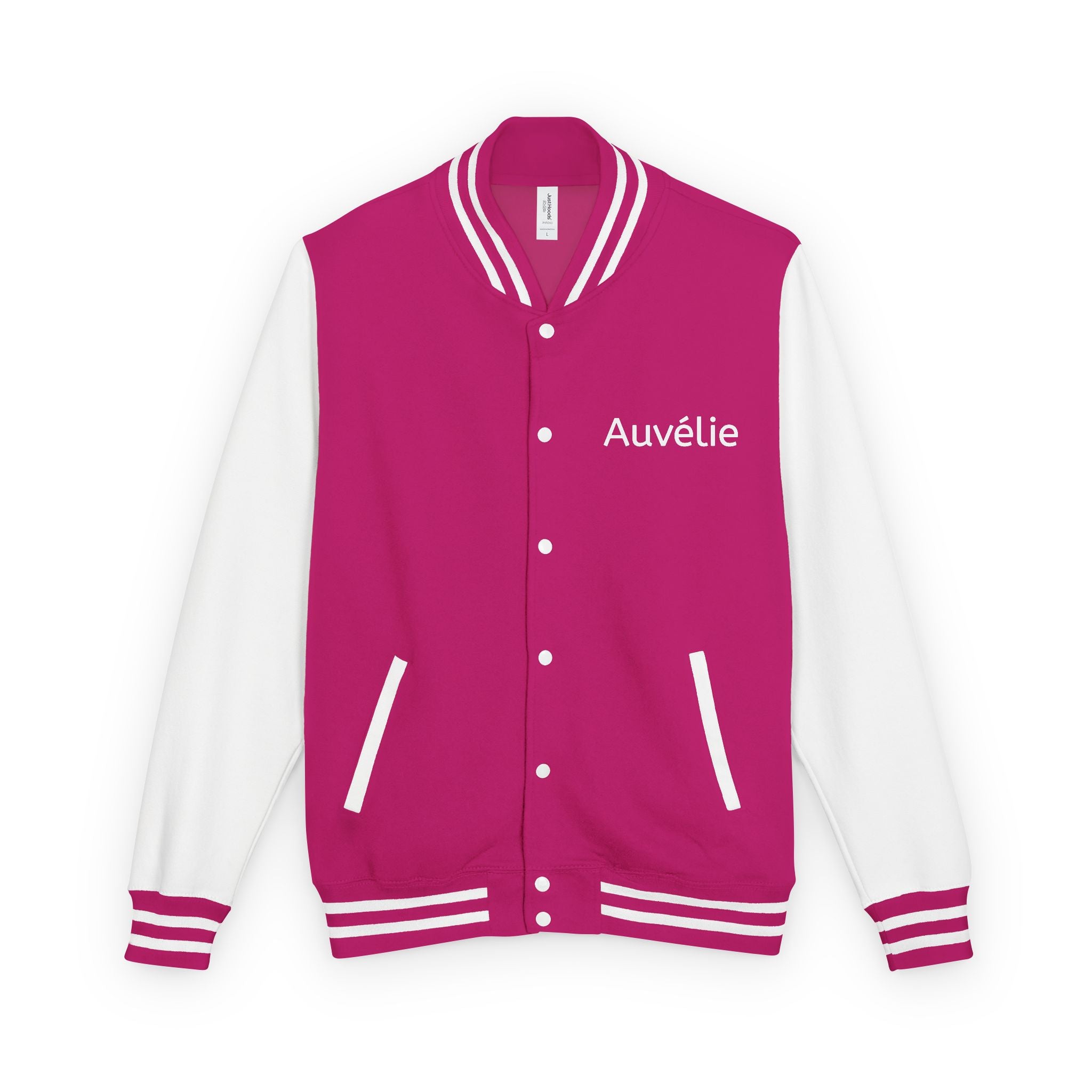 Letterman Jacket - Personalized 'Auvélie' Red & White Varsity Style