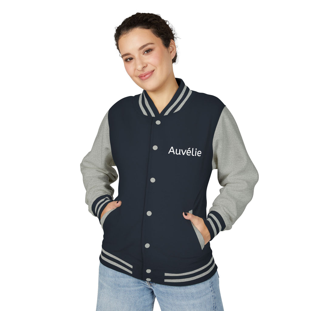 Letterman Jacket - Personalized 'Auvélie' Red & White Varsity Style