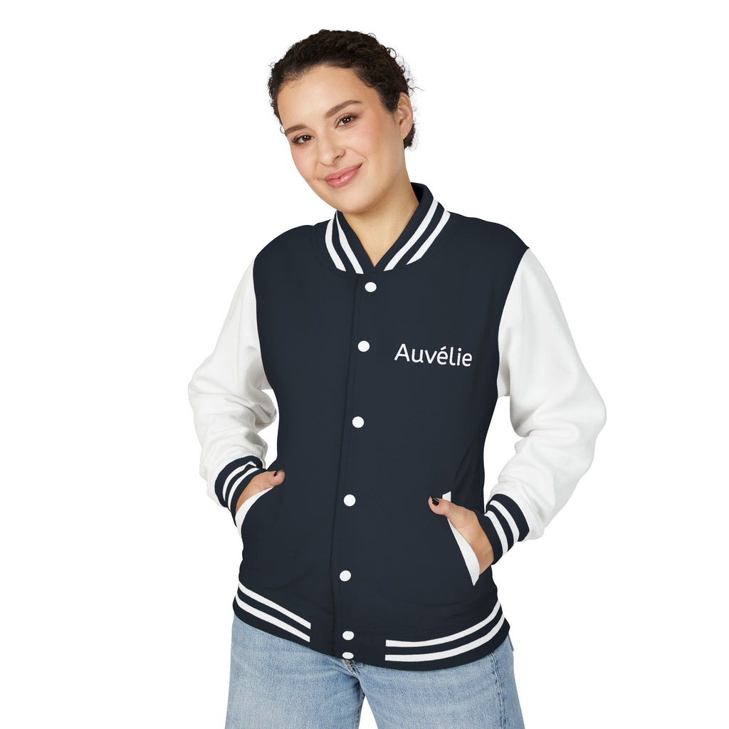 Letterman Jacket - Personalized 'Auvélie' Red & White Varsity Style