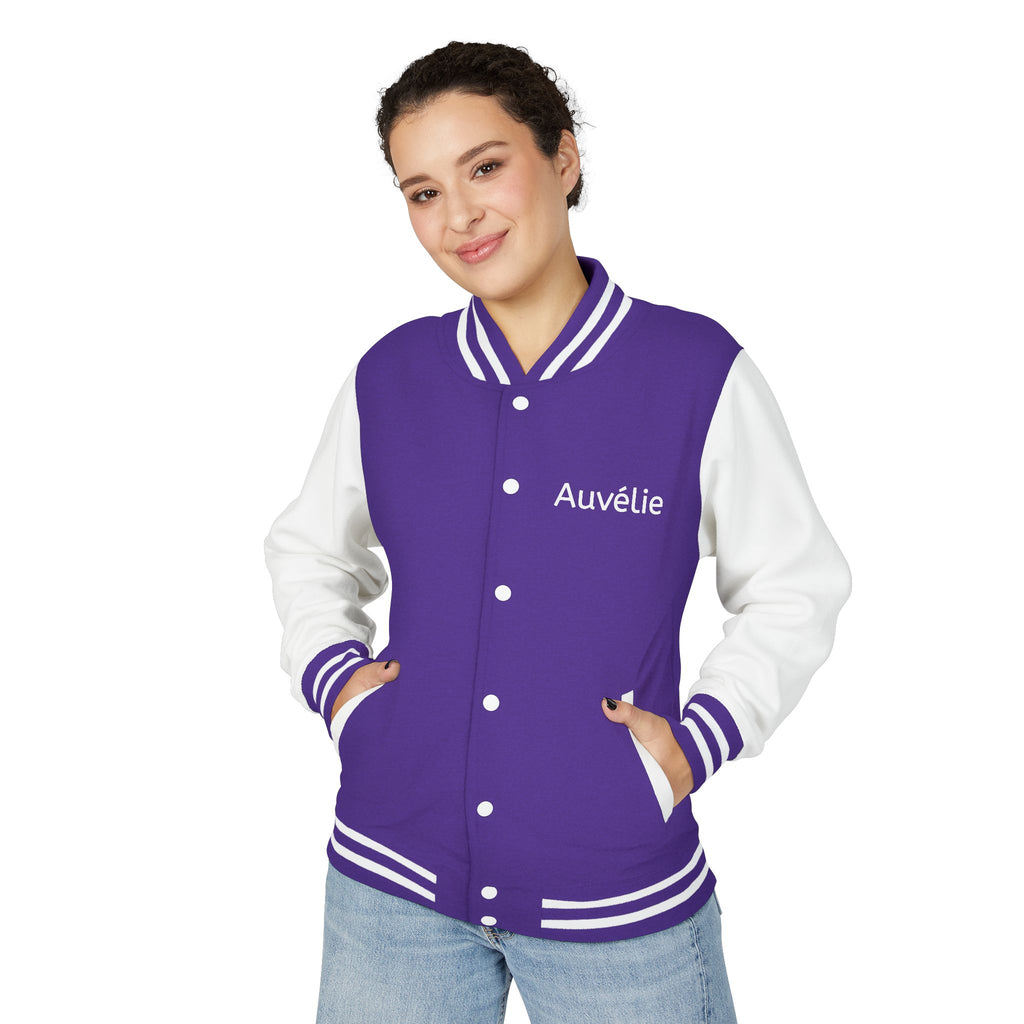 Letterman Jacket - Personalized 'Auvélie' Red & White Varsity Style